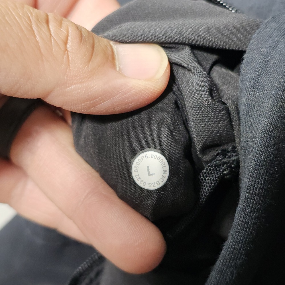 Lululemon Hoodie Mens Large Black City‎ Sweat Full Zip Embroidered Logo M3CBZS - Picture 5 of 13